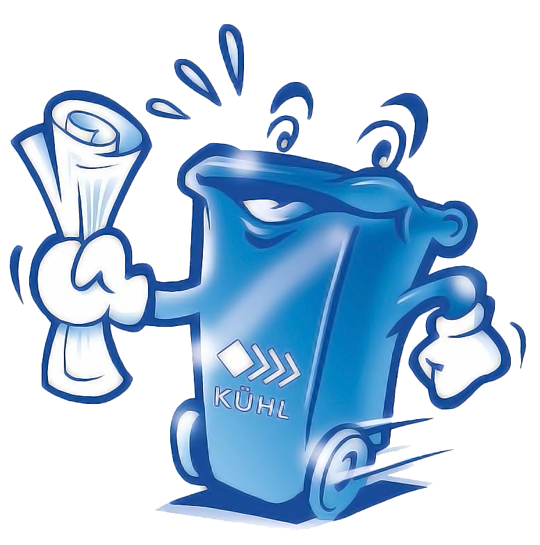 Illustration Blaue Tonne